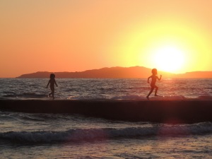 Arillas beach sunset